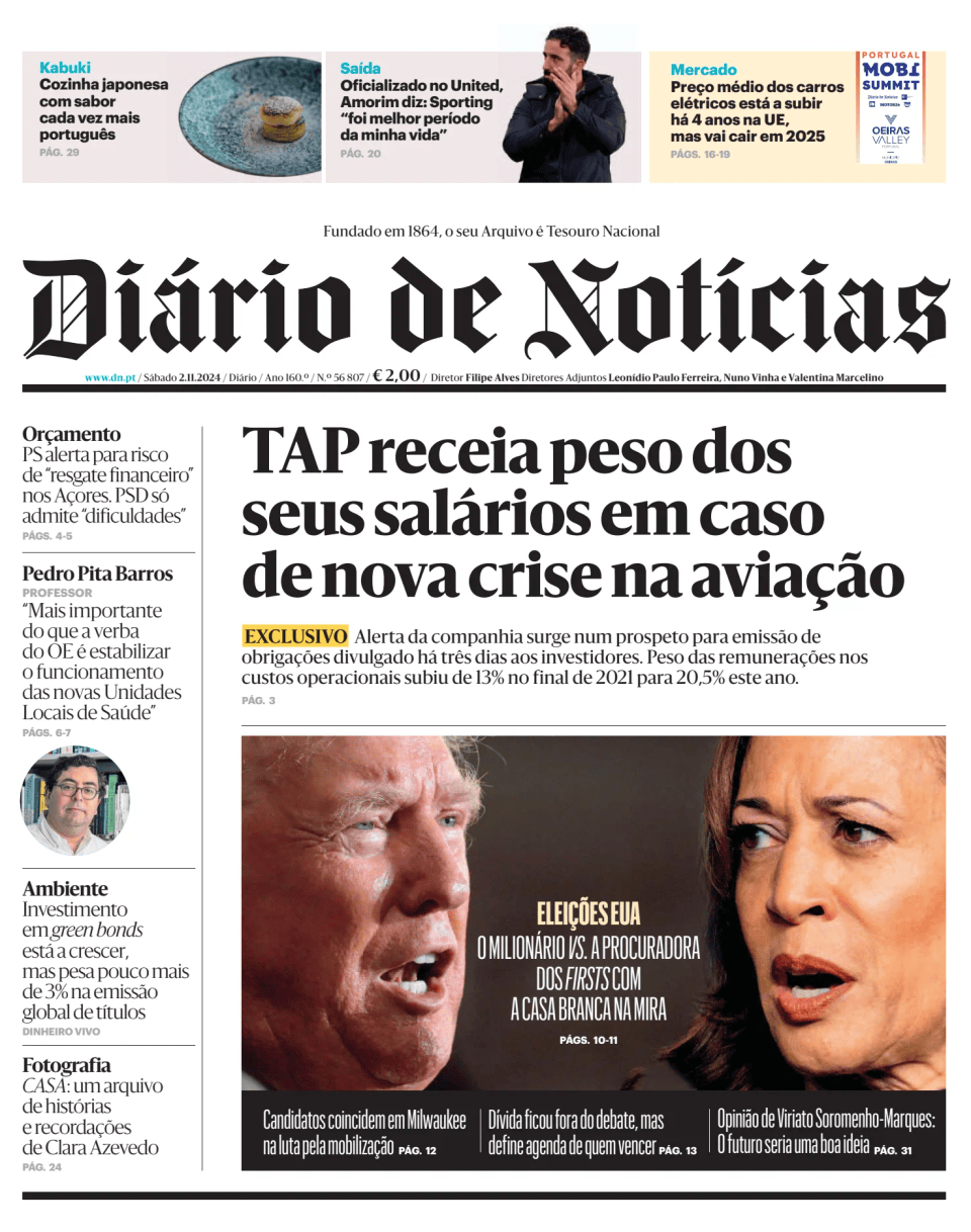 Prima-pagina-Diario de Noticias-edizione-di-oggi-20241102